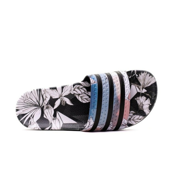 adidas slides with flowers